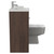 Napoli Combination Brown Oak 900mm Vanity Unit Toilet Suite with Left Hand L Shaped 1 Tap Hole Basin and Single Door with Polished Chrome Handle Side View
