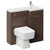 Napoli Combination Brown Oak 900mm Vanity Unit Toilet Suite with Right Hand L Shaped 1 Tap Hole Basin and Single Door with Polished Chrome Handle Left Hand View