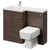 Napoli Combination Brown Oak 1100mm Vanity Unit Toilet Suite with Left Hand L Shaped 1 Tap Hole Basin and 2 Doors with Polished Chrome Handles Right Hand View