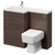 Napoli Combination Brown Oak 1100mm Vanity Unit Toilet Suite with Left Hand L Shaped 1 Tap Hole Basin and 2 Drawers with Polished Chrome Handles Right Hand View