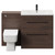 Napoli Brown Oak 1300mm Vanity Unit Toilet Suite with 1 Tap Hole Basin and 2 Drawers with Matt Black Handles Front View