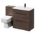 Napoli Brown Oak 1300mm Vanity Unit Toilet Suite with 1 Tap Hole Basin and 2 Drawers with Matt Black Handles Right Hand View