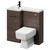 Napoli Combination Brown Oak 900mm Vanity Unit Toilet Suite with Left Hand L Shaped 1 Tap Hole Basin and Single Door with Matt Black Handle Right Hand View