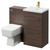 Napoli Brown Oak 1000mm Vanity Unit Toilet Suite with 1 Tap Hole Basin and 2 Drawers with Brushed Brass Handles Right Hand View