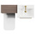 Napoli Brown Oak 1000mm Vanity Unit Toilet Suite with 1 Tap Hole Basin and 2 Drawers with Brushed Brass Handles Top View