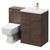 Napoli Brown Oak 1100mm Vanity Unit Toilet Suite with 1 Tap Hole Basin and 2 Doors with Brushed Brass Handles Right Hand View