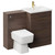 Napoli Brown Oak 1100mm Vanity Unit Toilet Suite with 1 Tap Hole Basin and 2 Drawers with Brushed Brass Handles Left Hand View