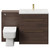 Napoli Brown Oak 1300mm Vanity Unit Toilet Suite with 1 Tap Hole Basin and 2 Drawers with Brushed Brass Handles Front View