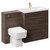 Napoli Brown Oak 1300mm Vanity Unit Toilet Suite with 1 Tap Hole Basin and 2 Drawers with Brushed Brass Handles Left Hand View