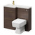 Napoli Combination Brown Oak 1000mm Vanity Unit Toilet Suite with Left Hand L Shaped 1 Tap Hole Basin and 2 Drawers with Brushed Brass Handles Right Hand View