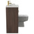 Napoli Combination Brown Oak 1000mm Vanity Unit Toilet Suite with Left Hand L Shaped 1 Tap Hole Basin and 2 Drawers with Brushed Brass Handles Side View