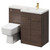 Napoli Combination Brown Oak 1100mm Vanity Unit Toilet Suite with Right Hand L Shaped 1 Tap Hole Basin and 2 Doors with Brushed Brass Handles Right Hand View
