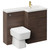 Napoli Combination Brown Oak 1100mm Vanity Unit Toilet Suite with Right Hand L Shaped 1 Tap Hole Basin and 2 Doors with Brushed Brass Handles Left Hand View