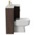 Napoli Combination Brown Oak 1100mm Vanity Unit Toilet Suite with Right Hand L Shaped 1 Tap Hole Basin and 2 Doors with Brushed Brass Handles Side View