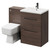 Napoli Brown Oak 1100mm Vanity Unit Toilet Suite with 1 Tap Hole Basin and 2 Drawers with Gunmetal Grey Handles Right Hand View
