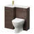 Napoli Combination Brown Oak 900mm Vanity Unit Toilet Suite with Left Hand L Shaped 1 Tap Hole Round Basin and Single Door with Brushed Brass Handle Right Hand View