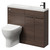 Napoli Combination Brown Oak 1000mm Vanity Unit Toilet Suite with Slimline 1 Tap Hole Round Basin and 2 Doors with Gunmetal Grey Handles Right Hand View