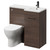 Napoli Combination Brown Oak 900mm Vanity Unit Toilet Suite with Right Hand L Shaped 1 Tap Hole Round Basin and Single Door with Gunmetal Grey Handle Right Hand View