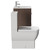Napoli Brown Oak 600mm Vanity Unit and Toilet Suite including Tacoma Close Coupled Toilet and Floor Standing Vanity Unit with 2 Drawers and Chrome Handles Side View