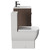 Napoli Brown Oak 600mm Vanity Unit and Toilet Suite including Tacoma Close Coupled Toilet and Floor Standing Vanity Unit with 2 Drawers and Gunmetal Grey Handles Side View