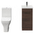 Napoli Brown Oak 400mm Vanity Unit and Toilet Suite including Kingston Rimless Close Coupled Toilet and Floor Standing Vanity Unit with Single Door and Gunmetal Grey Handle Front View