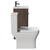 Napoli Brown Oak 400mm Vanity Unit and Toilet Suite including Kingston Rimless Close Coupled Toilet and Floor Standing Vanity Unit with Single Door and Gunmetal Grey Handle Side View