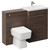 Napoli Cento 390 Brown Oak 1200mm Vanity Unit Toilet Suite with 1 Tap Hole Basin and 2 Doors with Polished Chrome Handles Left Hand View