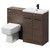 Napoli Cento 390 Brown Oak 1200mm Wall Mounted Vanity Unit Toilet Suite with 1 Tap Hole Basin and 2 Drawers with Matt Black Handles Right Hand View