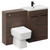 Napoli Cento 390 Brown Oak 1200mm Wall Mounted Vanity Unit Toilet Suite with 1 Tap Hole Basin and 2 Drawers with Matt Black Handles Left Hand View