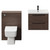 Napoli Cento 390 Brown Oak 1200mm Vanity Unit Toilet Suite with 1 Tap Hole Basin and 2 Drawers with Matt Black Handles Front View