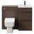 Napoli Cento Brown Oak 1100mm Vanity Unit Toilet Suite with 1 Tap Hole Basin and 2 Drawers with Matt Black Handles Front View