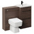 Napoli Cento Brown Oak 1100mm Vanity Unit Toilet Suite with 1 Tap Hole Basin and 2 Drawers with Matt Black Handles Left Hand View