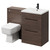 Napoli Cento Brown Oak 1200mm Vanity Unit Toilet Suite with 1 Tap Hole Basin and 2 Drawers with Matt Black Handles Right Hand View