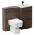 Napoli Cento Brown Oak 1100mm Vanity Unit Toilet Suite with 1 Tap Hole Basin and 2 Drawers with Gunmetal Grey Handles Left Hand View