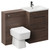 Napoli Cento Brown Oak 1200mm Vanity Unit Toilet Suite with 1 Tap Hole Basin and 2 Drawers with Gunmetal Grey Handles Left Hand View