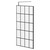 Colore 8mm Clear Glass Matt Black Crittall Frame 1950mm x 1100mm Walk In Shower Screen including Support Bars and Retainer Feet Right Hand View