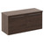 Napoli Brown Oak 1000mm Wall Mounted Vanity Unit for Countertop Basins with 2 Drawers and Chrome Handles Left Hand View