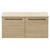 Napoli Light Oak 1000mm Wall Mounted Vanity Unit for Countertop Basins with 2 Drawers and Colore Matt Black Handles Front View