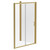 Niva 6 Brushed Brass 1400mm x 760mm Sliding Door Shower Enclosure Left Hand View