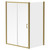 Niva 6 Brushed Brass 1400mm x 900mm Sliding Door Shower Enclosure Right Hand View