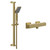 Colore Square Brushed Brass Thermostatic Bar Valve Mixer Shower with Square Slide Rail Kit Left Hand View