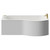 Plage 1700mm 12 Jet Brushed Brass V-Tec Right Hand P Shaped Whirlpool Shower Bath with Front Bath Panel View from Front
