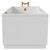 Square 1700mm x 750mm 6 Jet Brushed Brass V-Tec Single Ended Whirlpool Bath Side View