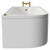 Arc 1700mm x 750mm 6 Jet Brushed Brass V-Tec Left Hand Curved Whirlpool Shower Bath with White Acrylic Front Bath Panel Side View