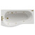 Bayou 1700mm 6 Jet Brushed Brass V-Tec Left Hand B Shaped Whirlpool Shower Bath with Front Bath Panel View from Top