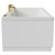 Square 1700mm x 750mm 6 Jet Brushed Brass V-Tec Double Ended Whirlpool Bath Side View