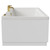 Square 1800mm x 800mm 6 Jet Brushed Brass V-Tec Double Ended Whirlpool Bath Side View