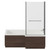 Loire 1700mm Right Hand L Shaped Shower Bath with Towel Rail Bath Screen and Brown Oak Front and End Bath Panel View from Front
