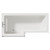 Loire 1700mm Left Hand L Shaped Shower Bath with Bath Screen and Brown Oak Front and End Bath Panel View from Top