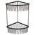 Kea Colore Matt Black 2 Tier Wall Mounted Large Corner Basket View from Front
